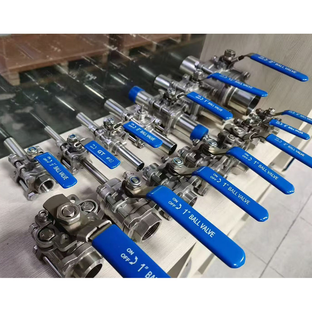 Three-Piece Threaded Ball Valve With Extended Tube Polished Type